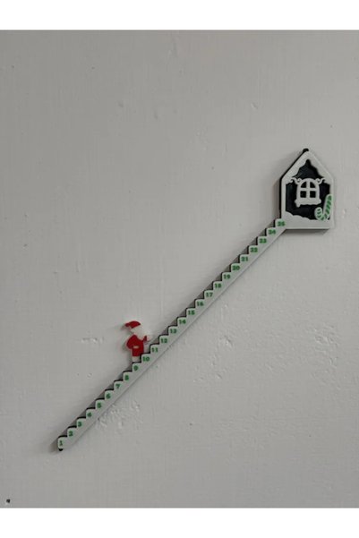 Filkorium3D Yılbaşı Geri Sayım Takvimi Noel Advent Takvimi Merdiven Tasarımlı Noel Baba Figürlü 25 Günlük Yeni Yıl Dekoru Duvar Süsü Plastik 3D Yazıcı Ürünü