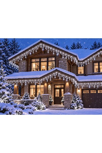 JRH Ghirlande luminoase de Crăciun premium, cu bliț alb, 25M, LED alb rece, i...