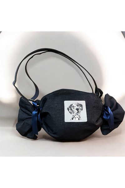 GÜLHOBY Denim Bag: Adjustable Bag Featuring a Dalmatian Dog Figurine in the S...