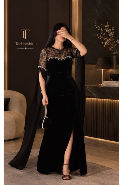 Tarf fashion فستان مخمل انيق