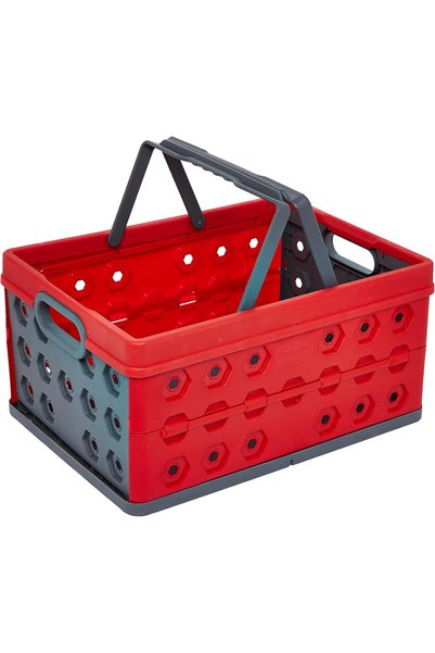 Cosmoplast 32L Foldable Basket, Collapsible Storage Crate, Red, IFCRFL001RD