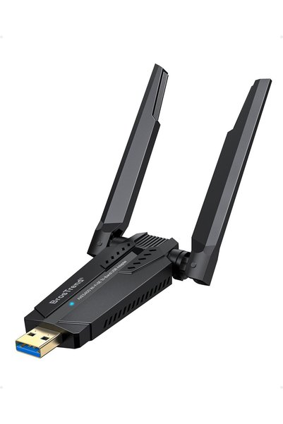 BrosTrend Adaptor USB WiFi 6E Tri-Band AXE5400, 6GHz/5GHz/2.4GHz, 5400 Mbps, ...