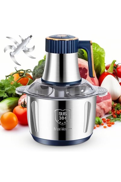 PIASHOW Tocat electric multifuncțional Piashow, 500W, Bol inox 5L, 6 lame spi...