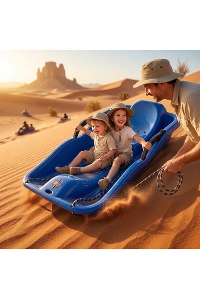 Generic Kids Sand Sled Toboggan Durable Plastic Sandboard with Handles