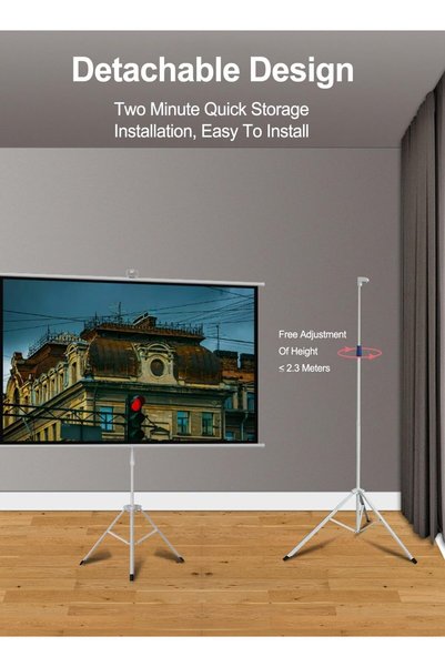 Buketlife 100 inch 16:9 Portable Projection Screen, 2-in-1 شاشة عرض بروجكتر W...