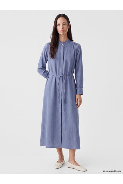LC Waikiki Lcw everydayruffled judge collar muslin shirt dress