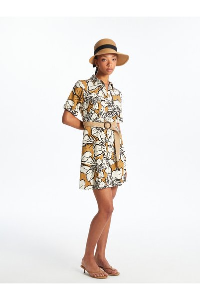 LC Waikiki Lcw vision floral linen blend shirt dress