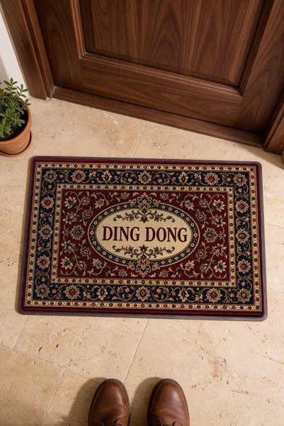 PaintedAnarchy "Ding Dong" Printed 021 Doormat, 40x60 cm, Non-Slip Sole, Deco...