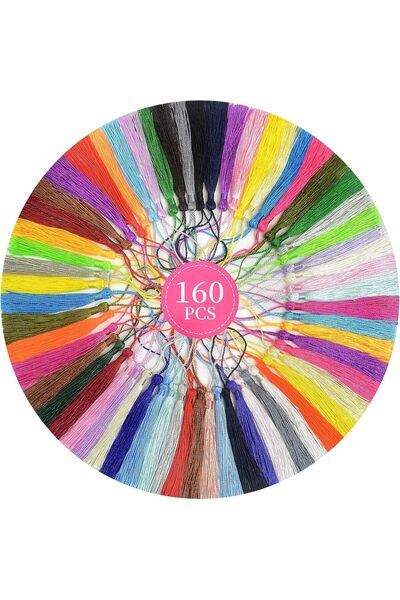 Aokbean 160 Pieces Small Craft Tassels, Small Chinese Pendants, Large Metal C...