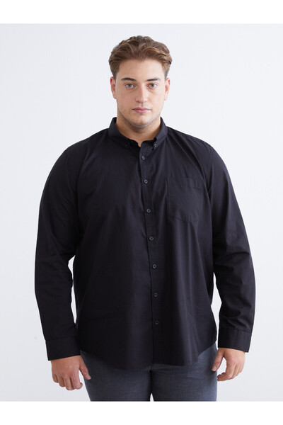 LC Waikiki Lcwaikiki classic plus size regular fit long sleeve dobby knit men...