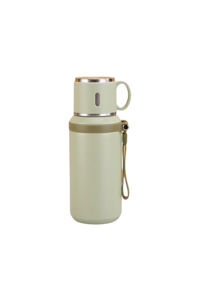 Tradesor Φορητό παγούρι-θερμός με κούπα - 650ml - 954149 - Green