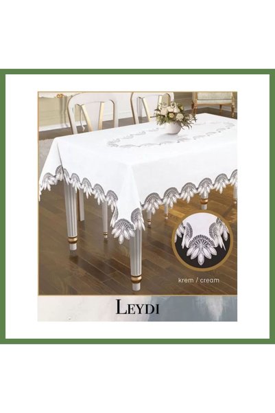 Hobibahçem Gardenya Linen Tablecloth 160x260 cm Dining Tablecloth, "Lady" Sty...