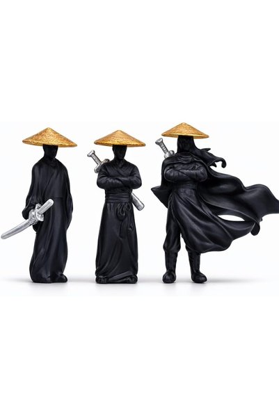TERRIFI Resin Decorative Figurines, 3-Piece Black Set