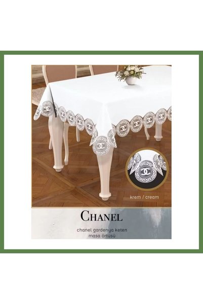 Hobibahçem Gardenya Linen Single Tablecloth, 160x260 cm, Lace-Trimmed Dining ...