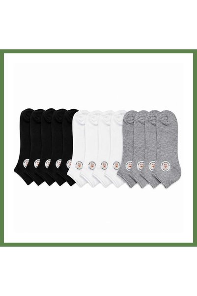 Hobibahçem Unisex Stitch-Free Short-Cuff 12-Pack Ankle Socks, 85% Recycled Ya...