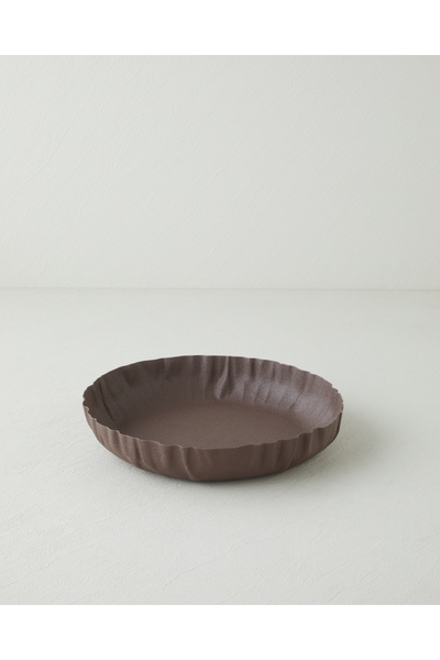 English Home Avelia Metal Dekoratif Tepsi 30x5 cm Kahve