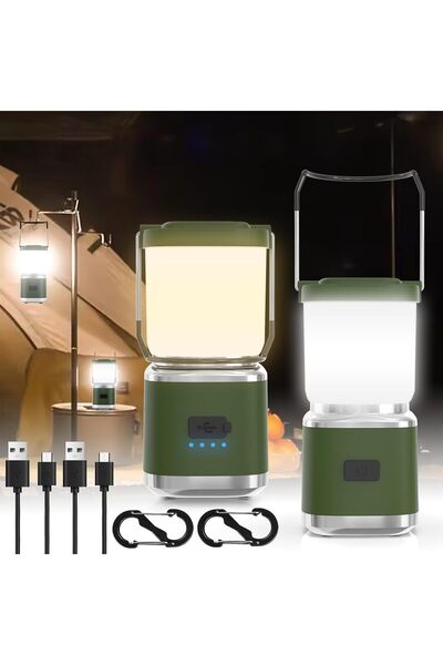 Generic فانوس LED محمول قابل لإعادة الشحن، مقاس 4 بوصات، بقوة 336 لومن، مع ضو...