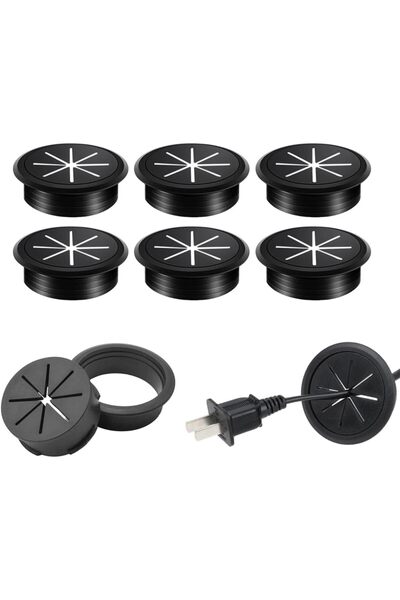 HASTHIP ® 2.36 Inch Desk Grommet Round Rubber Desk Cable Grommets, Wire Manag...