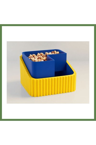 Hobibahçem 3D-Printed Pistachio Bowl - Dual-Chambered Shell Separator Serving...