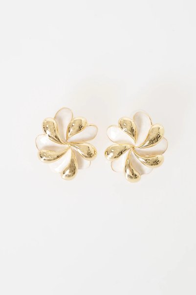 Kayra Twist-Pattern Earrings, Gold