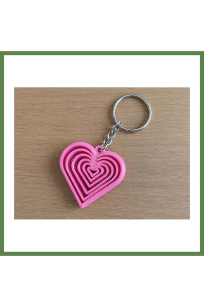 Hobibahçem 3D-Printed Fidget Keychain - Moving Toy and Bag Charm - Pink HB006