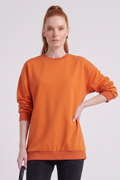 Kayra Drop-Shoulder Sweatshirt, Orange