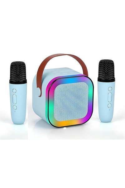 CasaDesteapta.ro Aparat karaoke portabil cu două microfoane, Bluetooth 5.3, i...