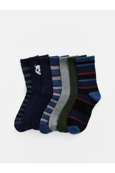 LC Waikiki Quality Pieces from Çelebi Store Embroidered Boys' Socks 7-Piece Set