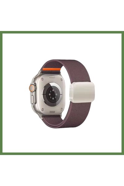 Hobibahçem Watch Ultra 49mm Nylon Magnetic Strap - Deep Purple HB006