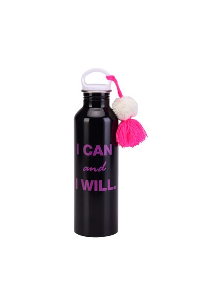 Generic Single Wall Stainless Steel Sports Water Bottle 800ml Tassel Handle O...