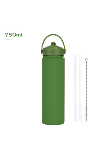 Generic Stainless Steel Wide Mouth Insulated Sports Bottle 750ml Spout Handle...