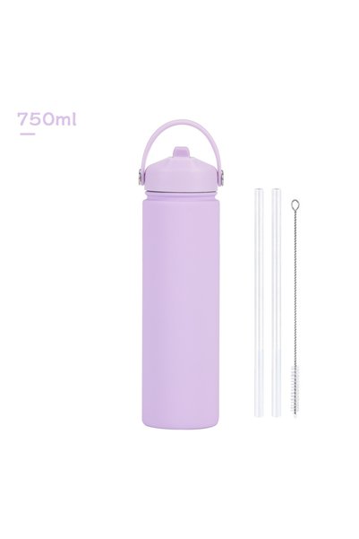 Generic Stainless Steel Wide Mouth Insulated Sports Bottle 750ml Spout Handle...