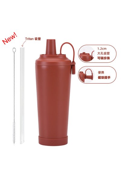 Generic كوب معزول من الفولاذ المقاوم للصدأ مع مقبض مغناطيسي سعة 710 مل للشاي ...