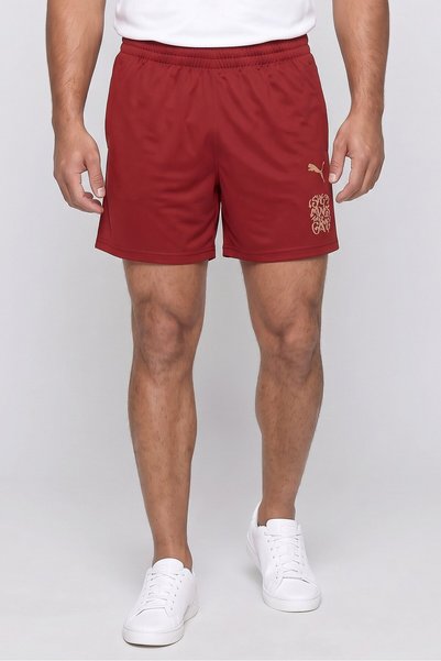 Puma شورت تدريب رياضي للرجال، أحمر غامق
