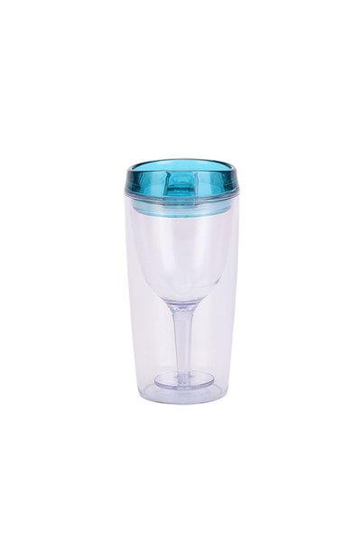 Generic Double Wall Plastic Wine Fruit Cup 300ml Portable Travel Tumbler