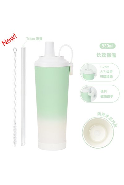 Generic Ceramic Lined Stainless Steel Insulated Straw Tumbler 830ml Magnetic ...
