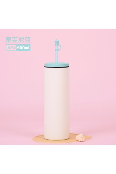Generic 304 Stainless Steel Double Wall Vacuum Water Bottle 600ml Straight Sc...