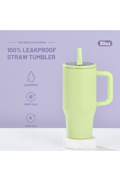 Generic Double Wall Insulated Tumbler 30oz Leakproof Foldable Straw Portable ...