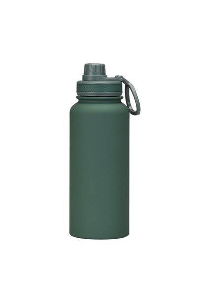 Generic Stainless Steel Sports Water Bottle 1L Wide Mouth Handle Outdoor Insu...