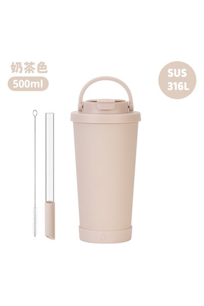 Generic كوب معزول بجدار مزدوج من الفولاذ المقاوم للصدأ 316 مع غطاء قابل للطي ...