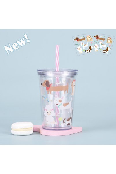 Generic Double Wall Insulated Plastic Straw Cup for Kids Portable Travel Tumbler