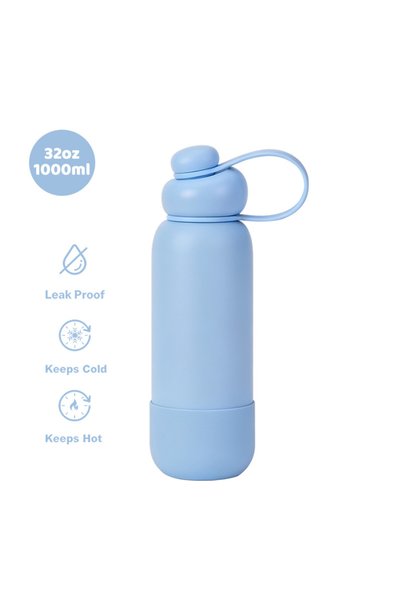 Generic Stainless Steel Sports Water Bottle Handle Spout Outdoor Insulated