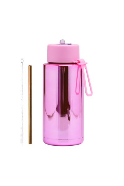 Generic Electroplated Stainless Steel Water Bottle 1L Wide Mouth for Outdoor ...