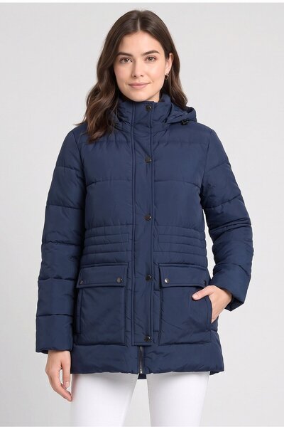 Sam Edelman Women Quilted Puffer Jacket, Navy Blue