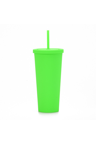 Generic كوب ماء محمول للسفر بسعة 24 أونصة، مصنوع من البلاستيك المزدوج الجدار ...
