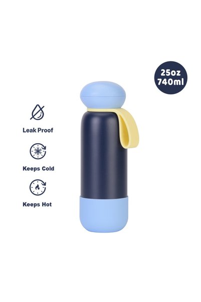 Generic Stainless Steel Insulated Sports Water Bottle 740ml Handle Outdoor Tr...