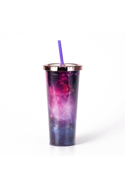 Generic Double Wall Plastic Tie Dye Straw Cup Travel Tumbler