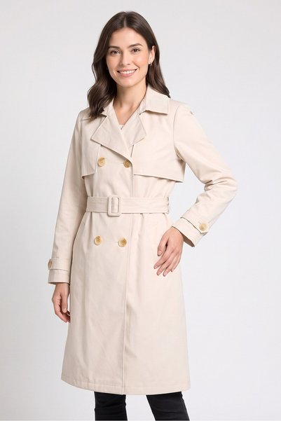 Sam Edelman Women Solid Trench Coat, Beige