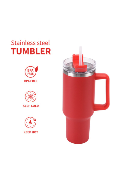 Generic 40oz Insulated Straw Tumbler with Handle Car Cup for Outdoor Travel C...
