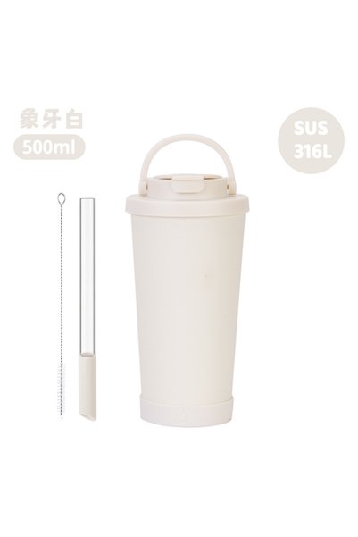 Generic كوب معزول بجدار مزدوج من الفولاذ المقاوم للصدأ 316 مع غطاء قابل للطي ...